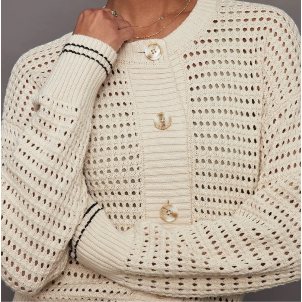 Magaschoni Kris Open Knit Jacket Medium.